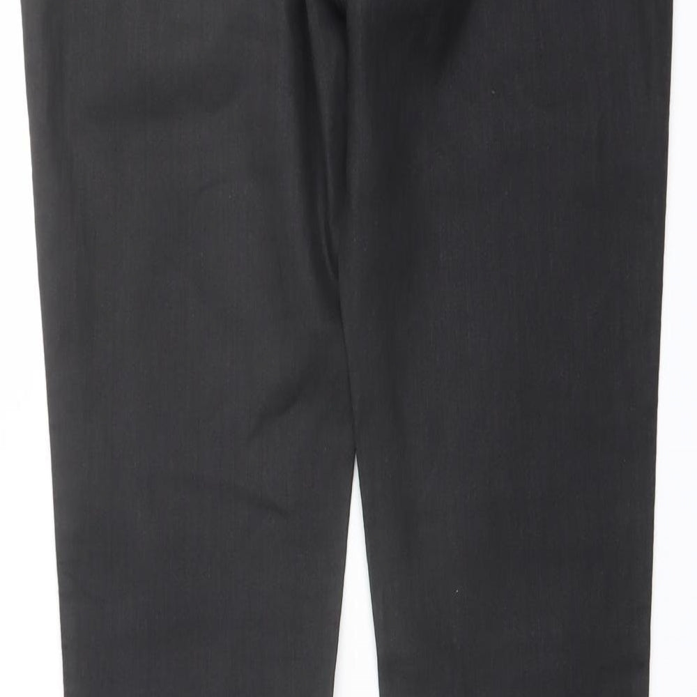 AllSaints Womens Black Cotton Trousers Size 31 in L32 in Regular Button - Coated