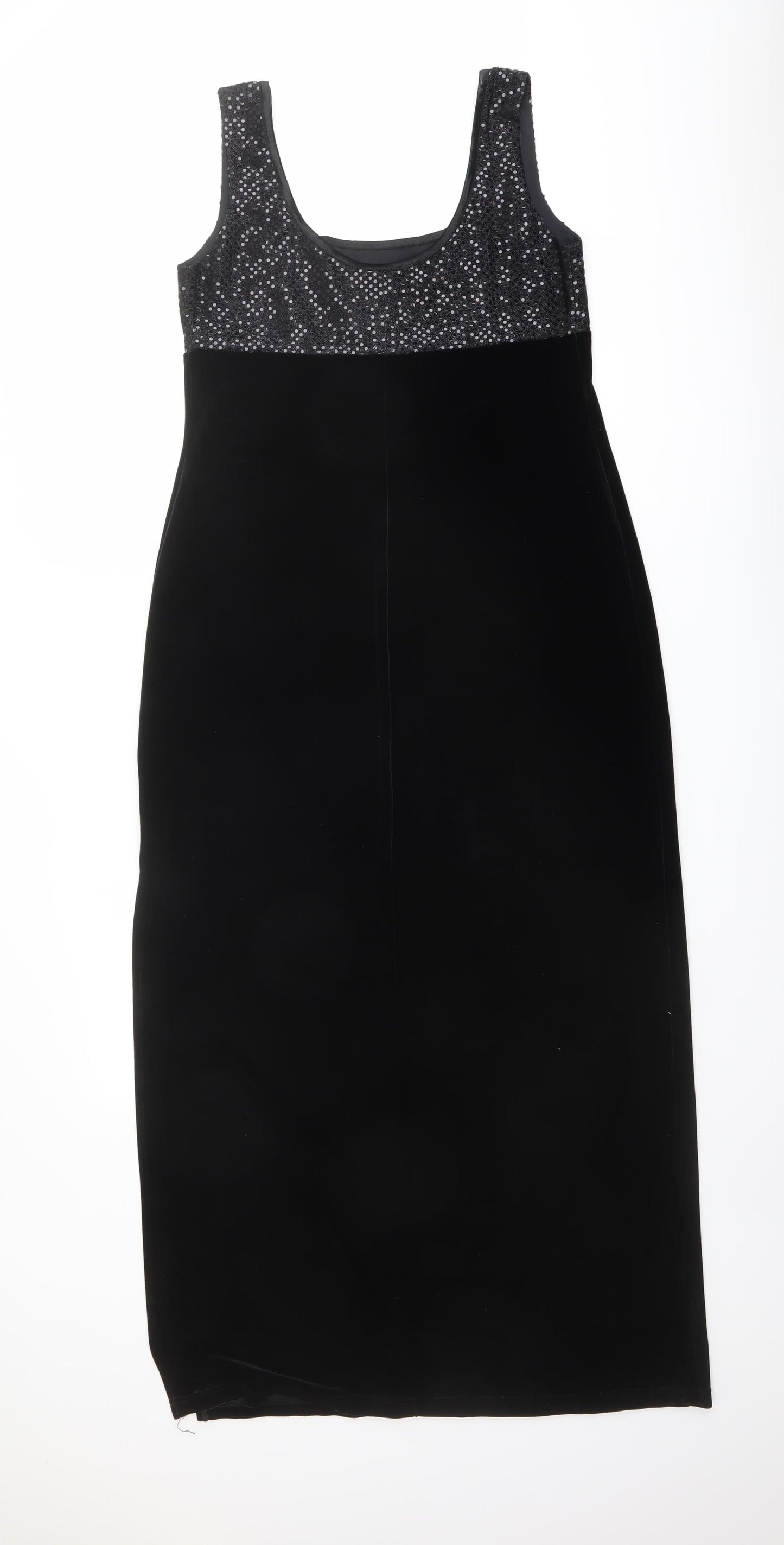Sophia Defol Womens Black Polyester Tank Dress Size 10 Square Neck Pullover