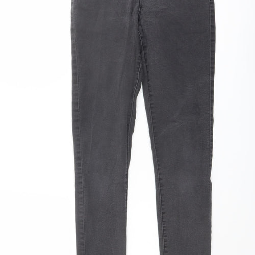Denim & Co. Womens Grey Cotton Skinny Jeans Size 10 L29 in Regular Button