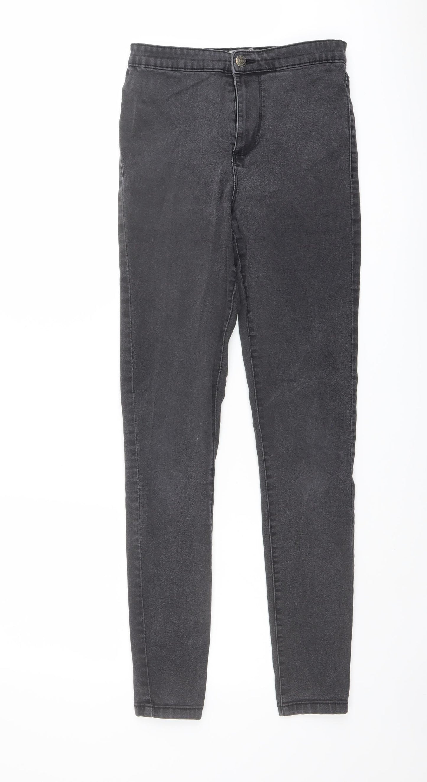 Denim & Co. Womens Grey Cotton Skinny Jeans Size 10 L29 in Regular Button