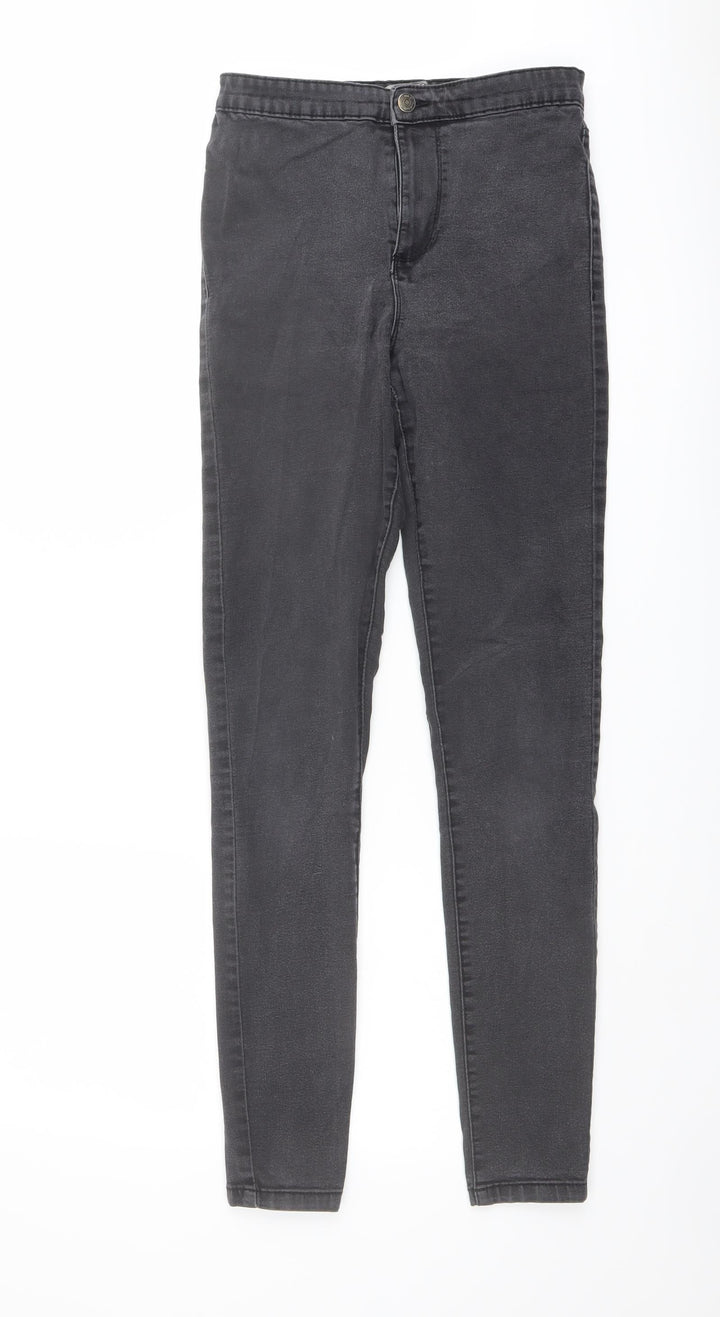 Denim & Co. Womens Grey Cotton Skinny Jeans Size 10 L29 in Regular Button