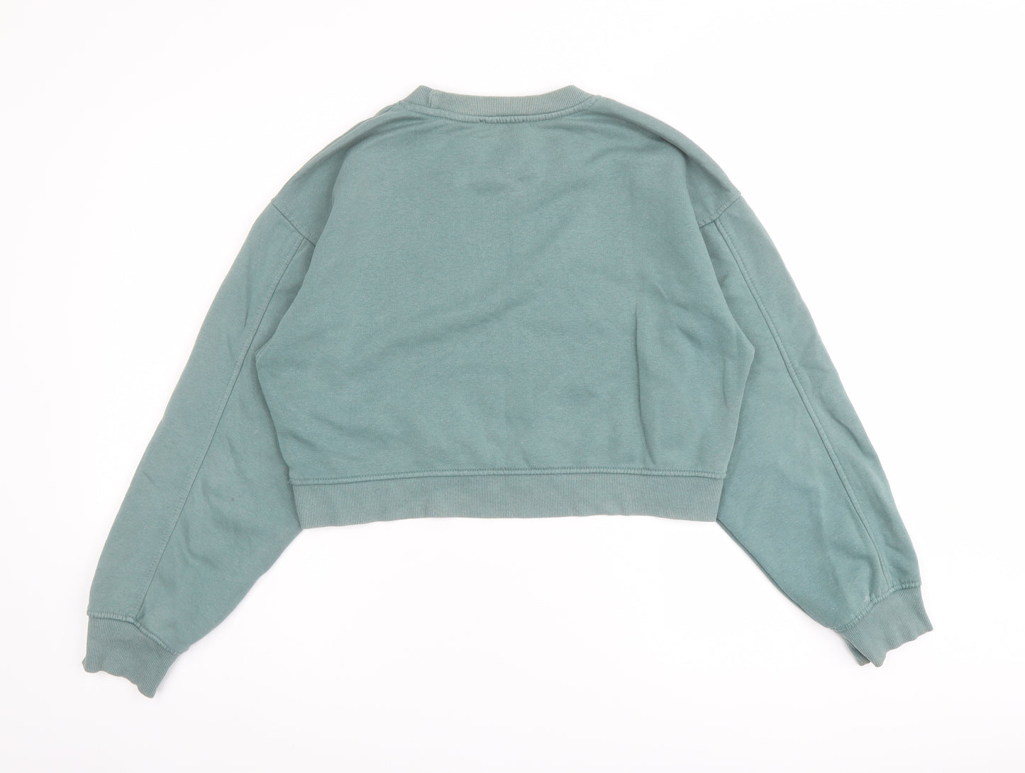Zara Womens Green Cotton Pullover Sweatshirt Size S Pullover