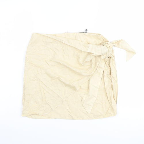 ASOS Womens Beige Viscose Mini Skirt Size 8 Zip
