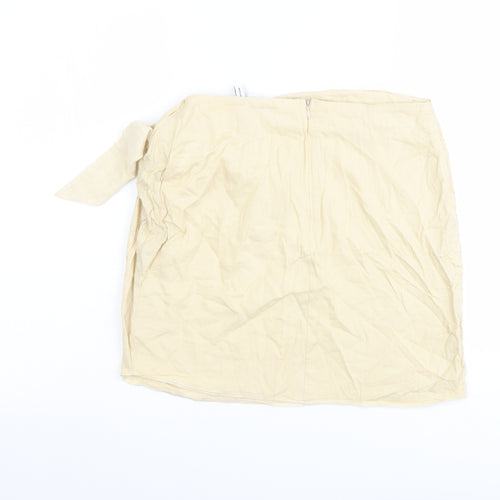 ASOS Womens Beige Viscose Mini Skirt Size 8 Zip