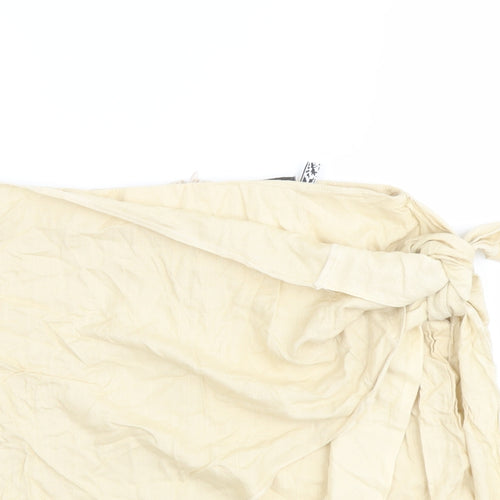 ASOS Womens Beige Viscose Mini Skirt Size 8 Zip