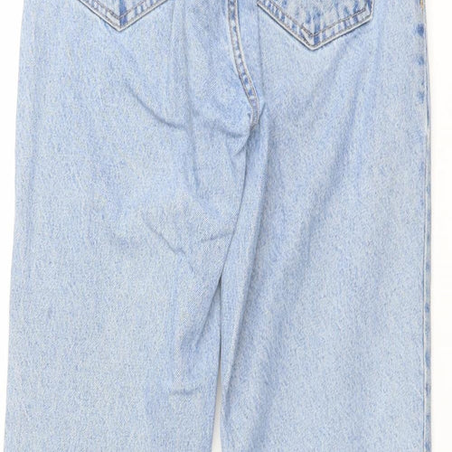 Zara Womens Blue Cotton Straight Jeans Size 10 L27 in Regular Button