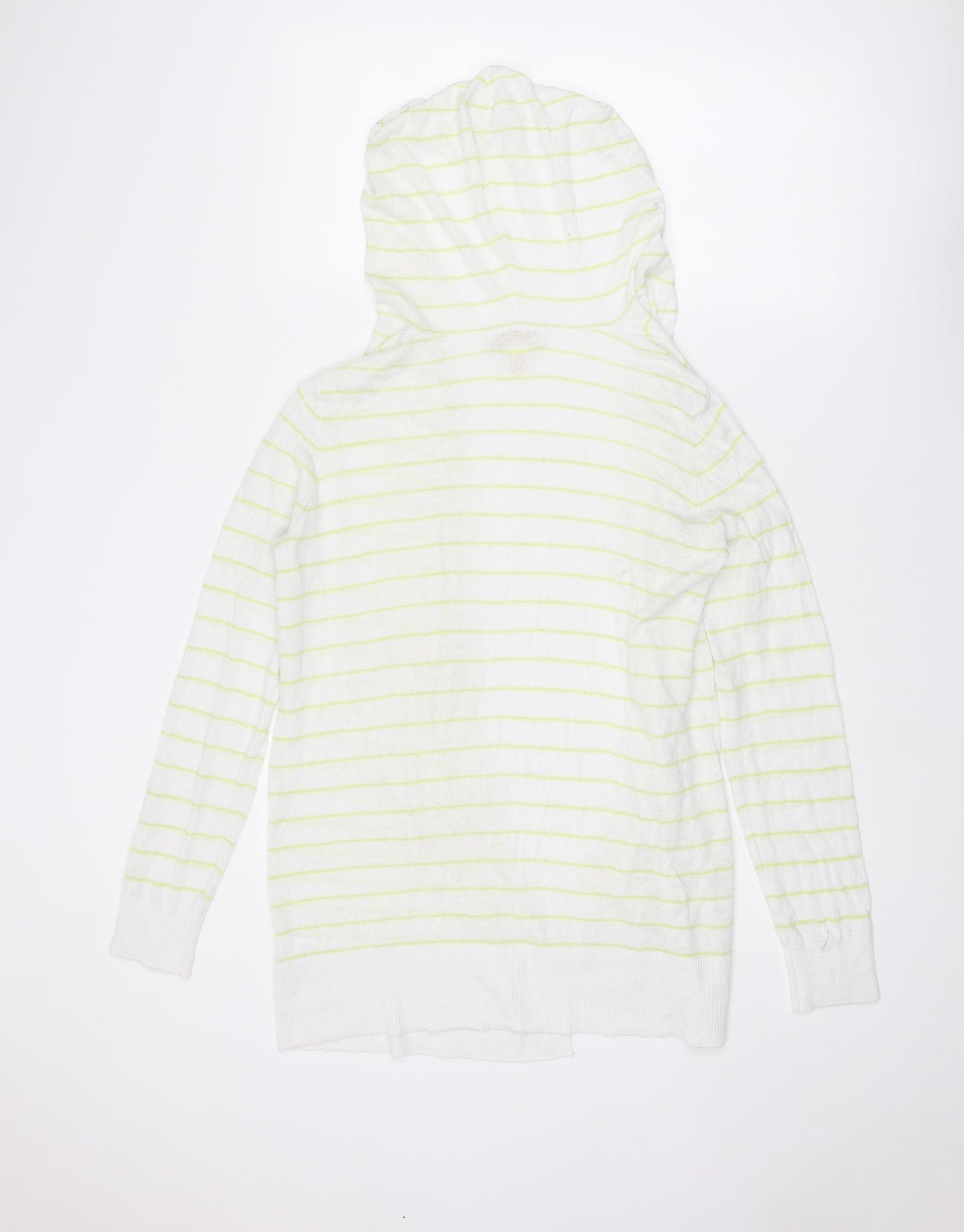 Cynthia Rowley Womens White V-Neck Striped Linen Pullover Jumper Size M