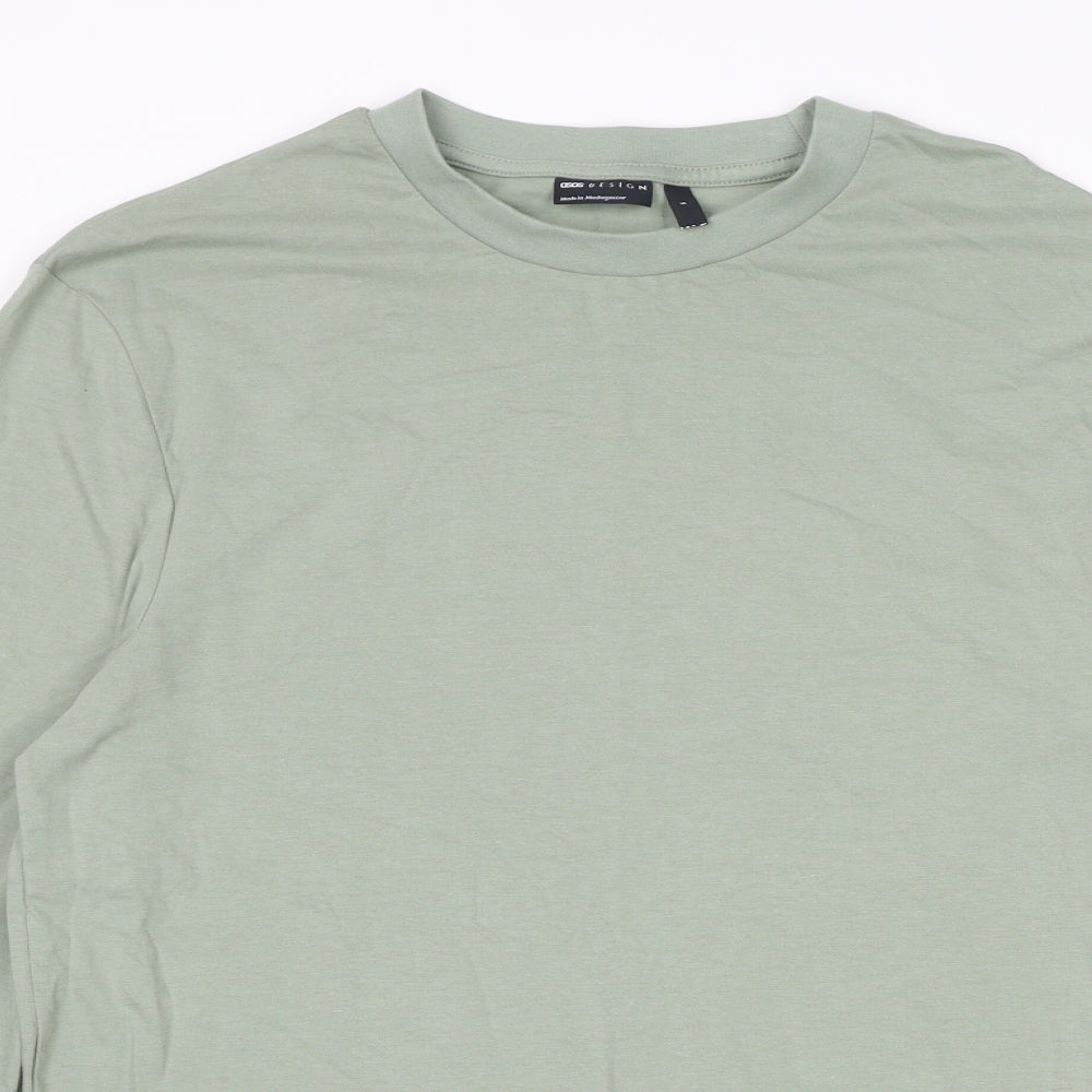 ASOS Mens Green Cotton T-Shirt Size S Round Neck