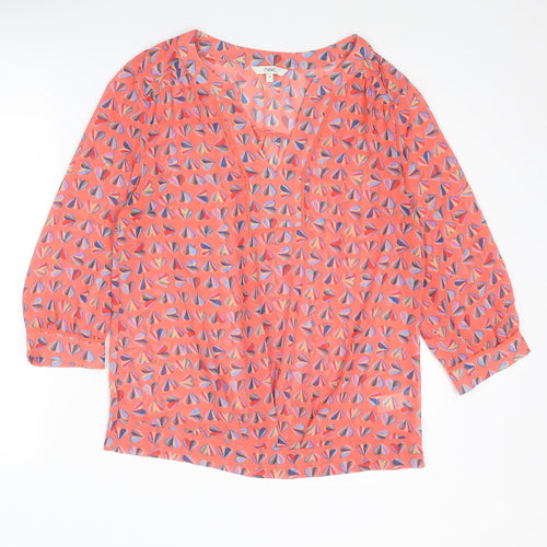 NEXT Womens Multicoloured Geometric Polyester Basic Blouse Size 10 V-Neck - Heart Print
