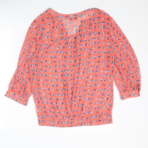 NEXT Womens Multicoloured Geometric Polyester Basic Blouse Size 10 V-Neck - Heart Print