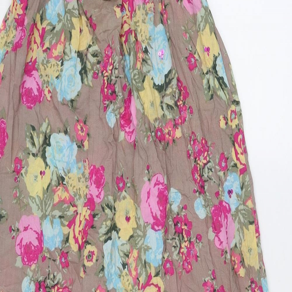 NEXT Womens Multicoloured Floral Cotton A-Line Size 10 Off the Shoulder Pullover