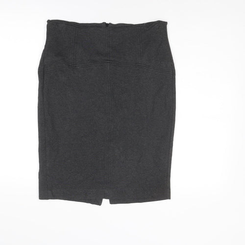 Zara Womens Grey Polyester Straight & Pencil Skirt Size XL