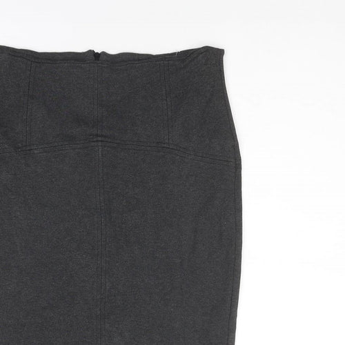 Zara Womens Grey Polyester Straight & Pencil Skirt Size XL