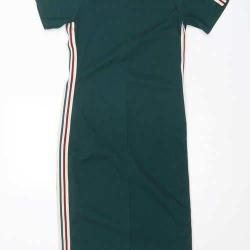 Quiz Womens Green Polyester T-Shirt Dress Size 14 Round Neck Pullover