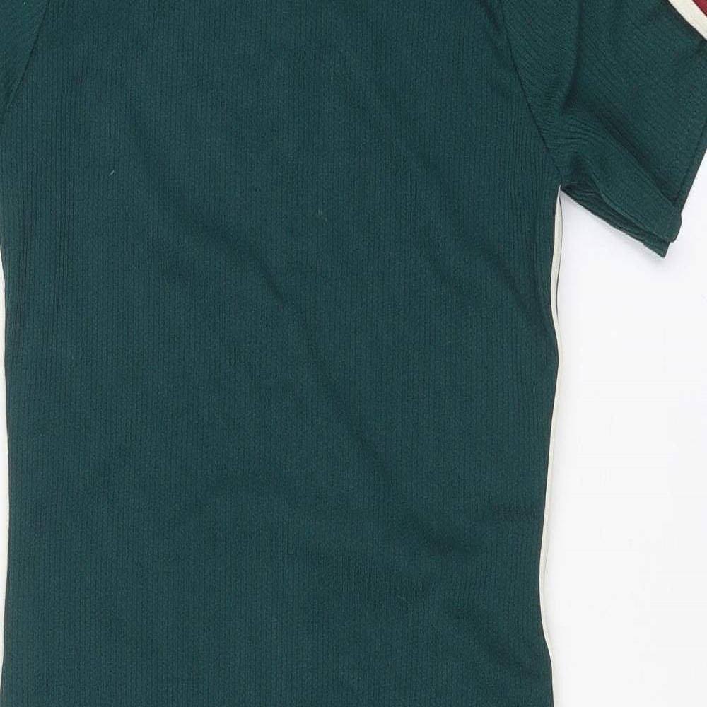 Quiz Womens Green Polyester T-Shirt Dress Size 14 Round Neck Pullover