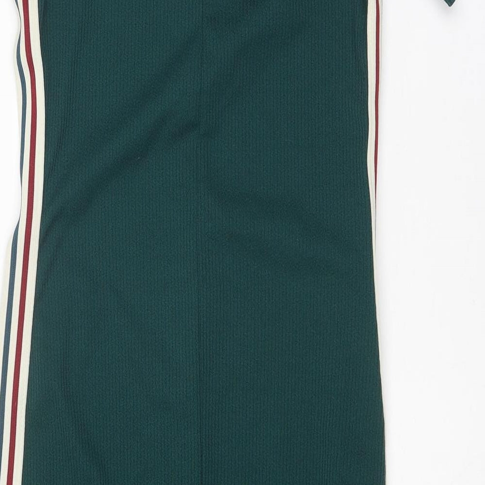 Quiz Womens Green Polyester T-Shirt Dress Size 14 Round Neck Pullover