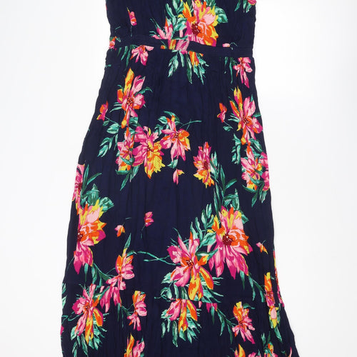 Debenhams Womens Multicoloured Floral Viscose A-Line Size 16 V-Neck Pullover