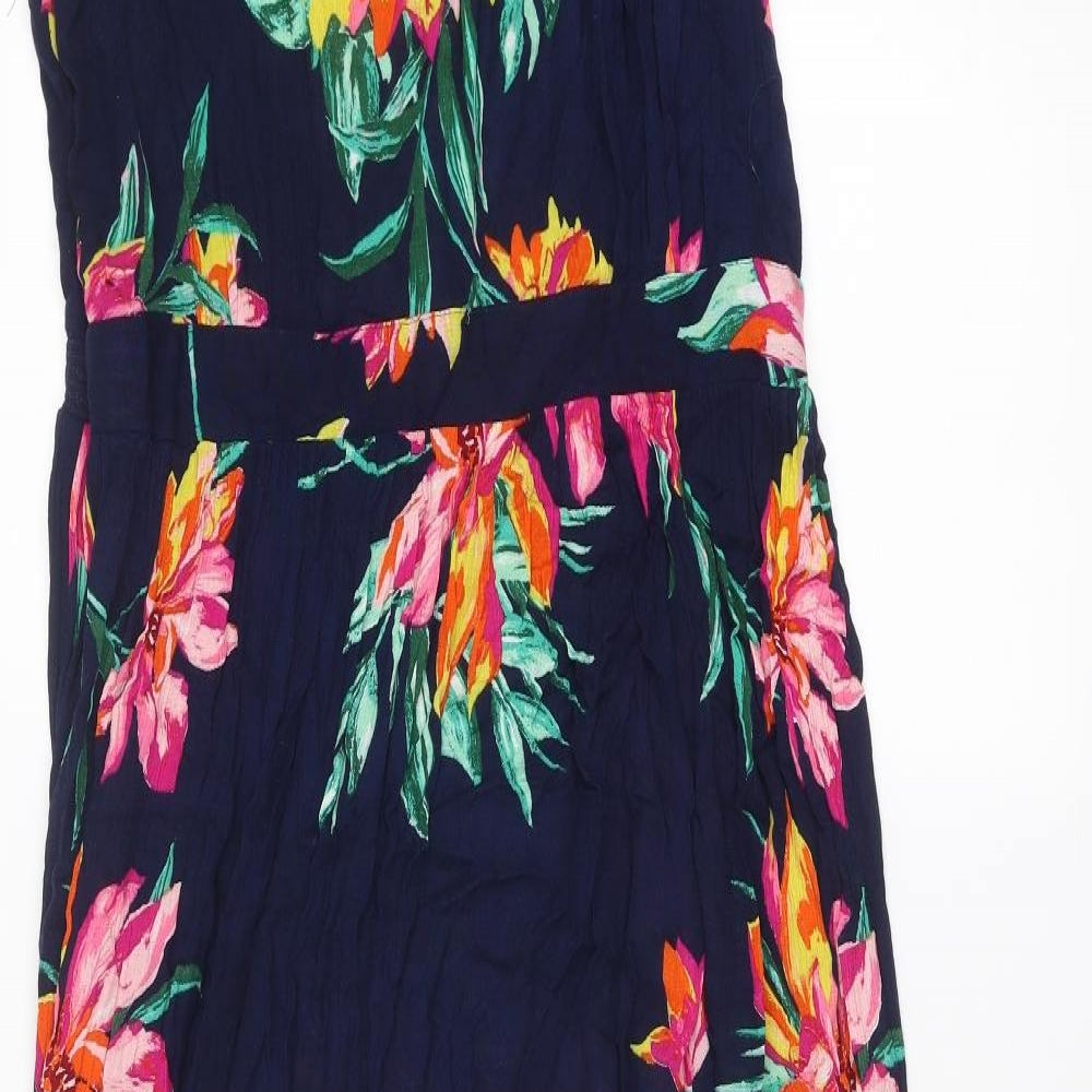 Debenhams Womens Multicoloured Floral Viscose A-Line Size 16 V-Neck Pullover