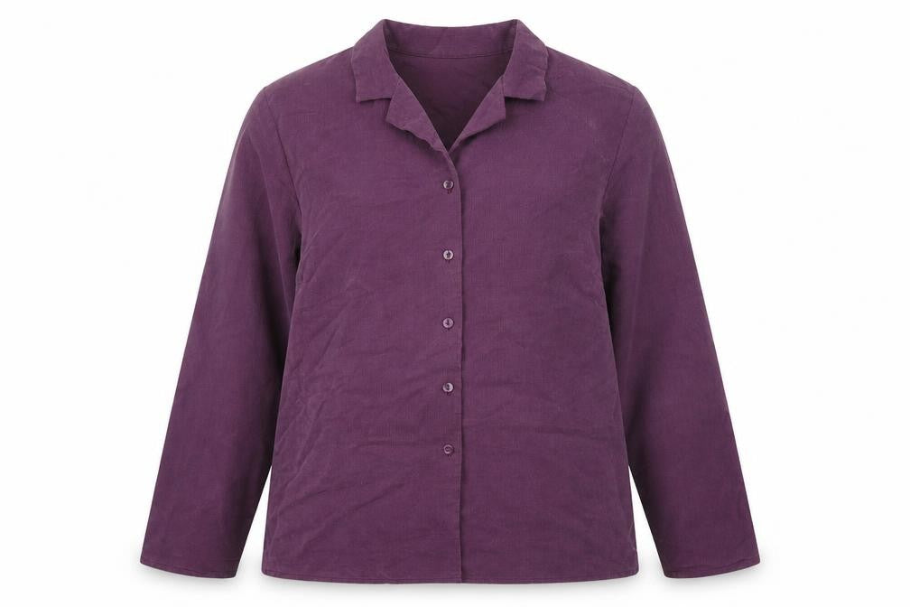 Holmewood Womens Purple Polyamide Basic Button-Up Size 16 Collared