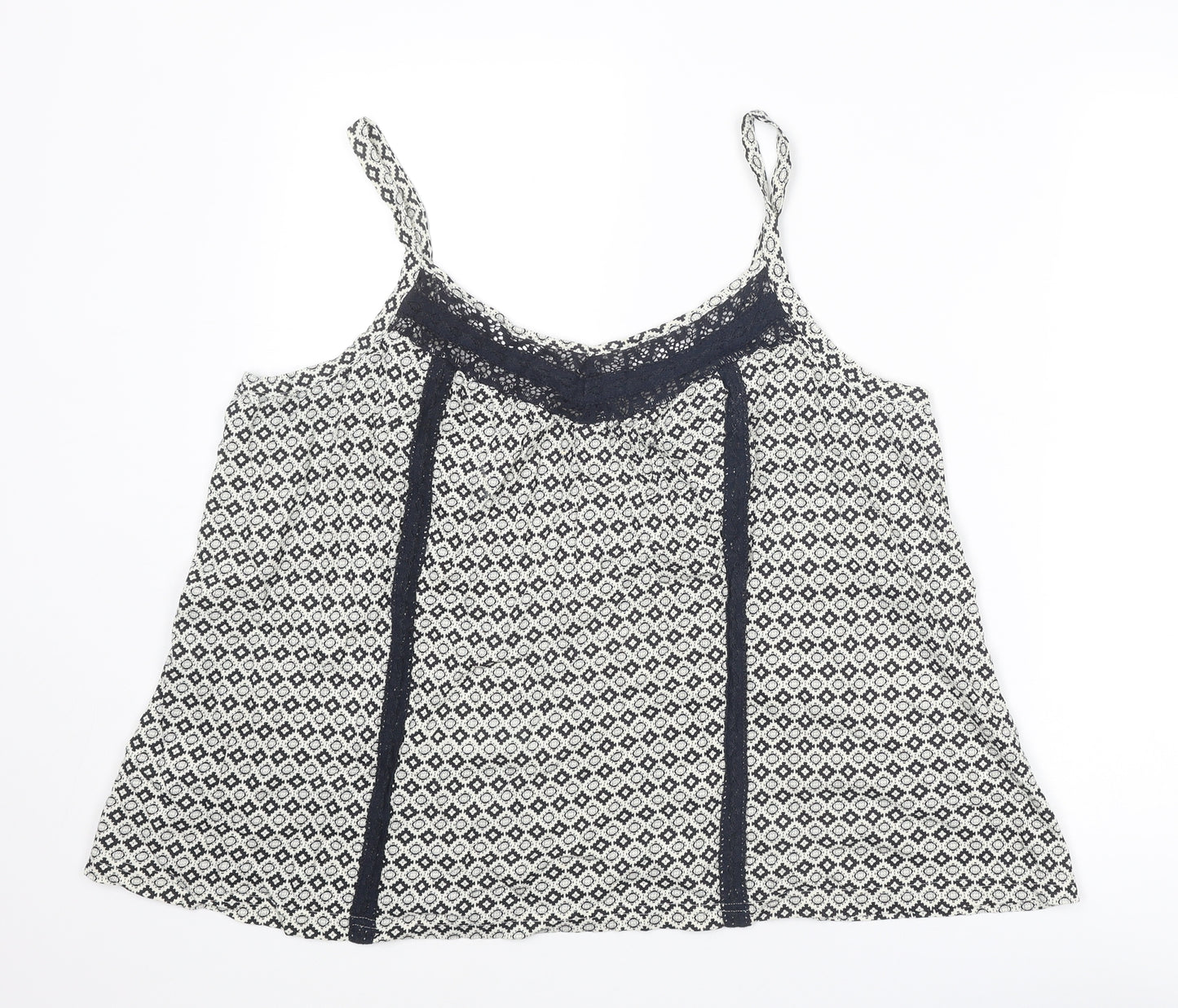 Marks and Spencer Womens Blue Geometric Cotton Camisole Tank Size 22 V-Neck