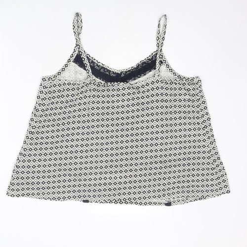 Marks and Spencer Womens Blue Geometric Cotton Camisole Tank Size 22 V-Neck