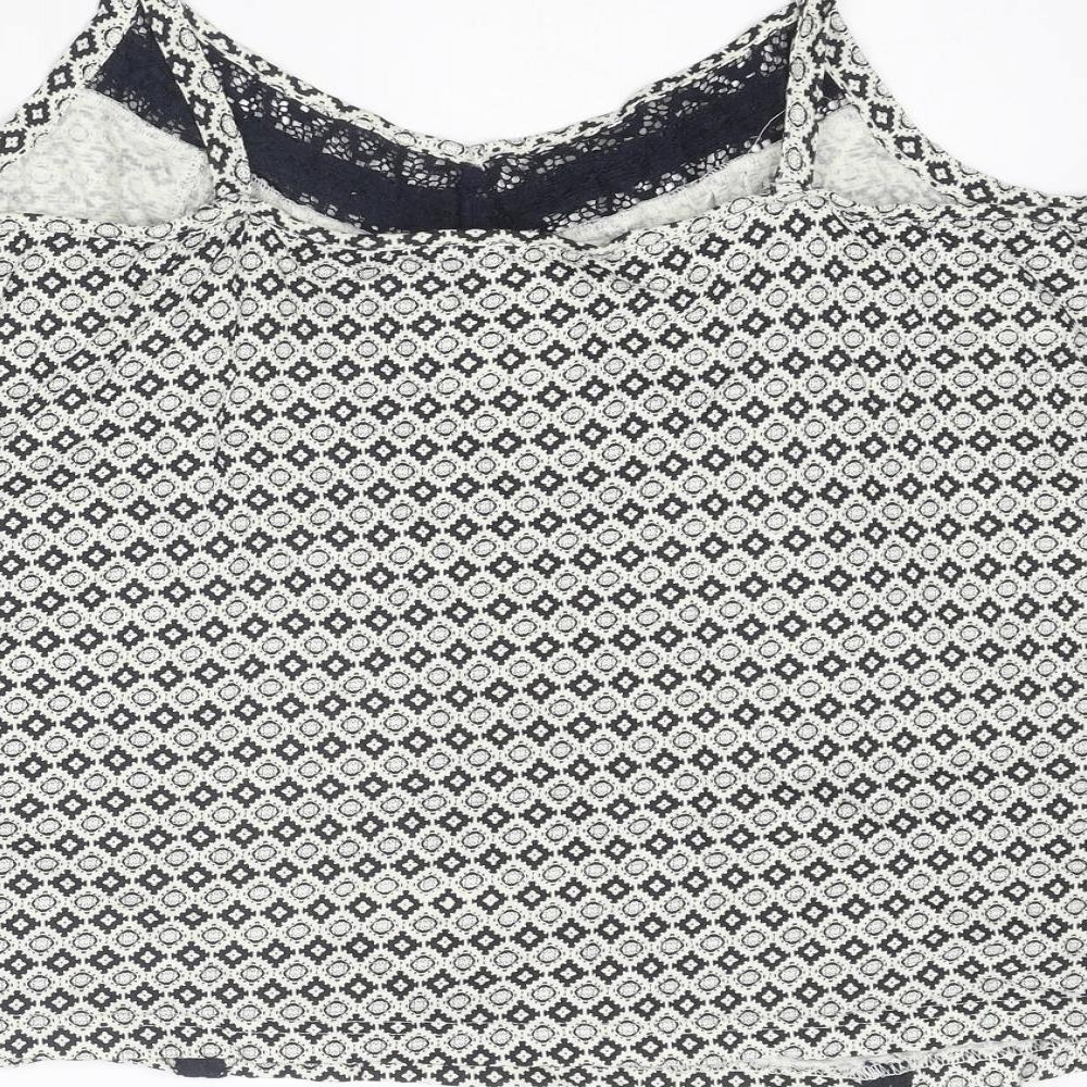 Marks and Spencer Womens Blue Geometric Cotton Camisole Tank Size 22 V-Neck