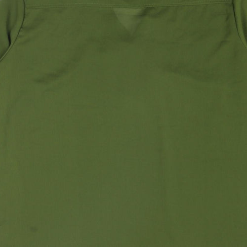 ACEVOG Womens Green Polyester Basic Blouse Size L Round Neck
