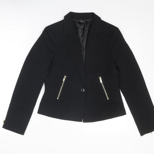 Oodji Womens Black Polyester Jacket Blazer Size 10