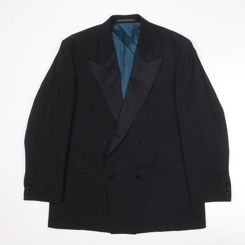Marks and Spencer Mens Black Polyester Tuxedo Suit Jacket Size 42 Regular