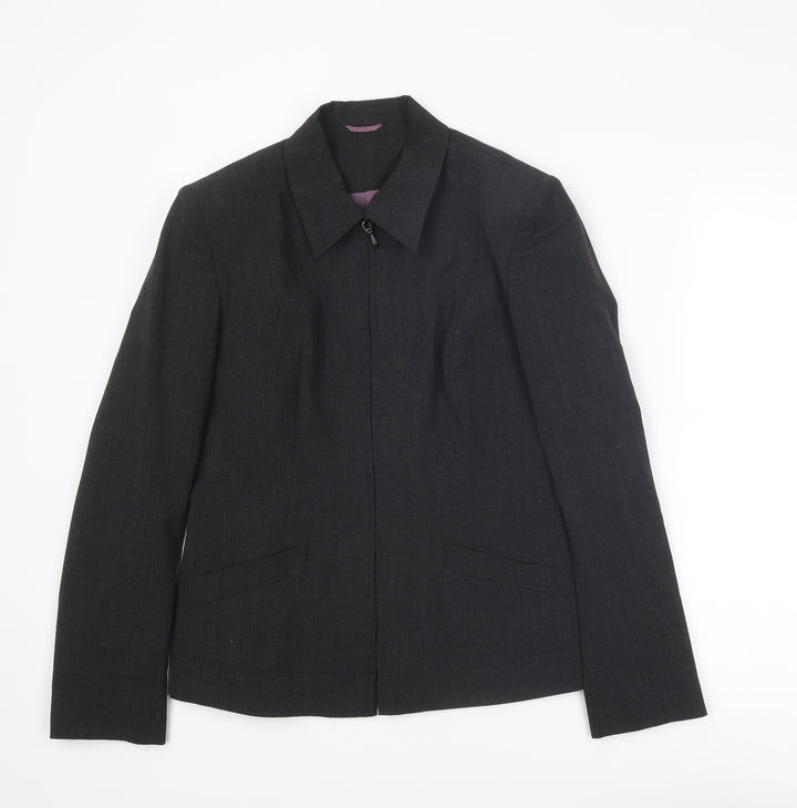 Principles Womens Grey Jacket Size 12 Zip