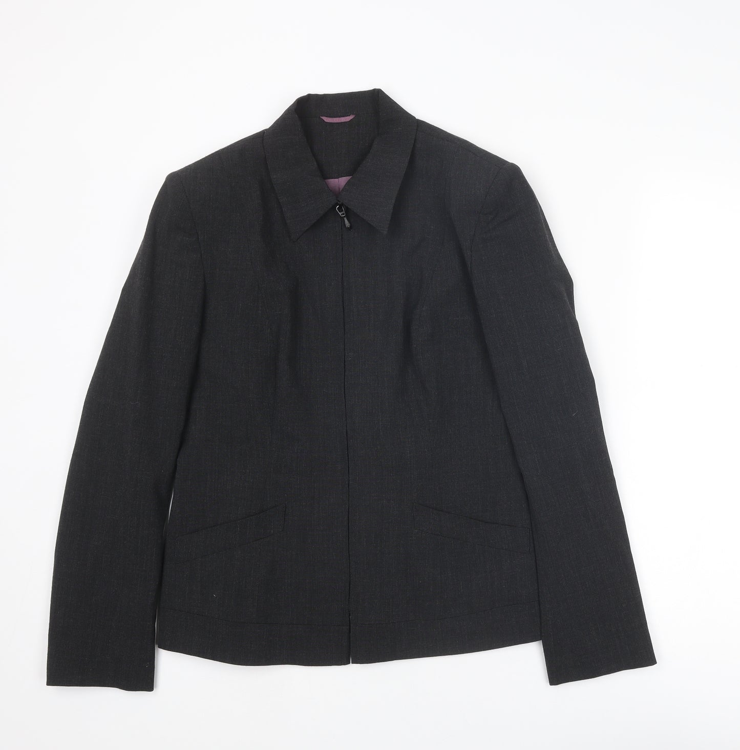 Principles Womens Grey Jacket Size 12 Zip