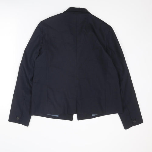 Gap Womens Blue Polyester Jacket Suit Jacket Size 14