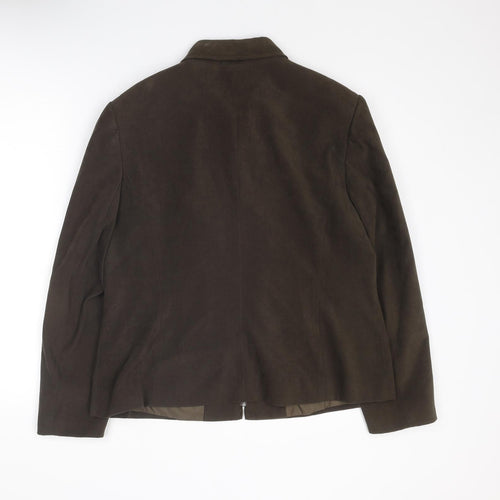 M&Co Womens Green Jacket Size 16 Zip
