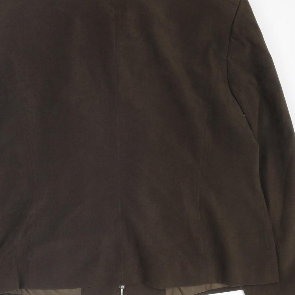 M&Co Womens Green Jacket Size 16 Zip