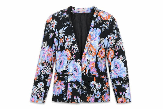 Front view of ASOS women’s multicoloured floral jacket blazer, size UK 10