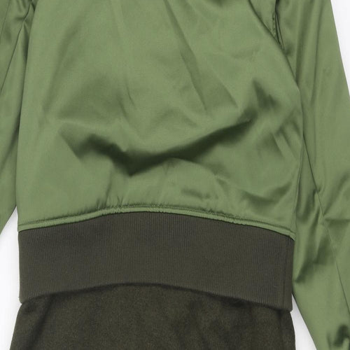ASOS Womens Green Overcoat Coat Size 8 Button - Two in One