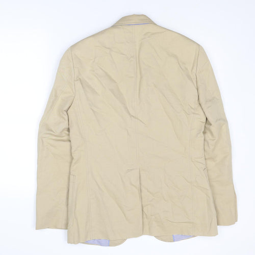 Crew Clothing Mens Beige Cotton Jacket Suit Jacket Size 38 Regular