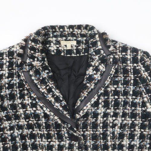 Kookai Womens Multicoloured Geometric Jacket Blazer Size 14 Button - Boucle Tweed