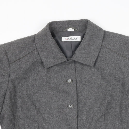 Gelco Womens Grey Jacket Blazer Size 12 Button