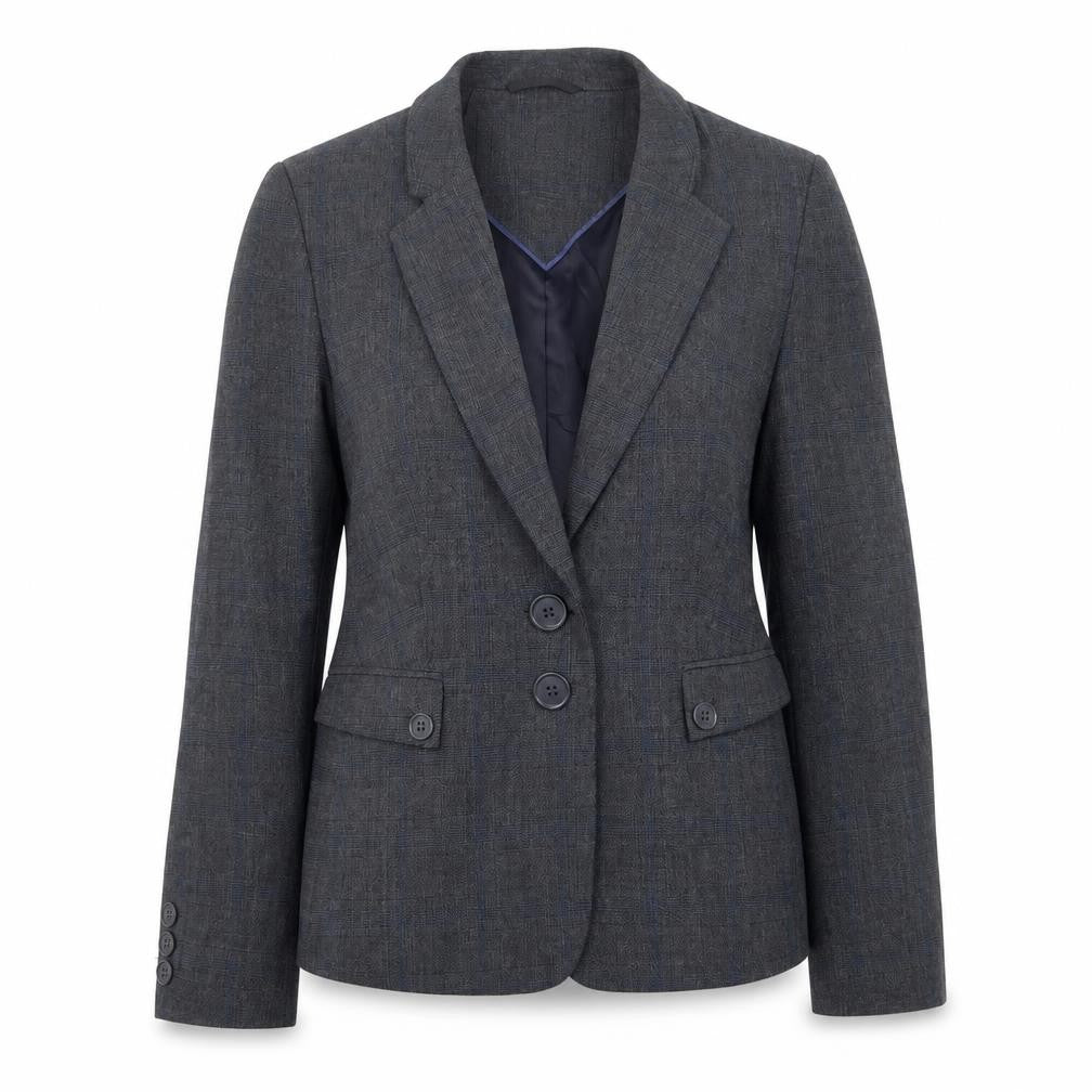 Front view of Next women’s grey polyester jacket blazer, size UK 14