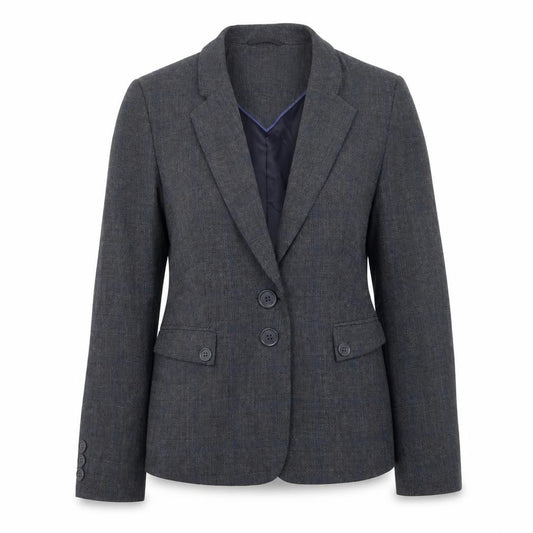 Front view of Next women’s grey polyester jacket blazer, size UK 14