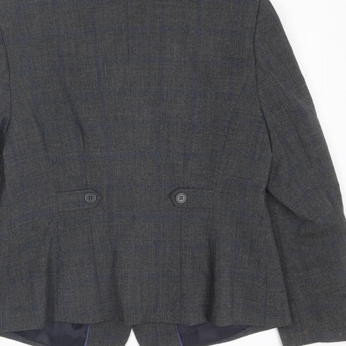 NEXT Womens Grey Polyester Jacket Blazer Size 14