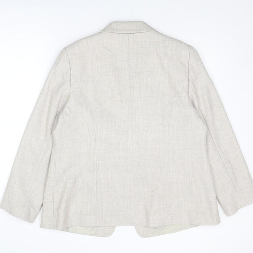 EWM Womens Beige Jacket Blazer Size 18 Hook & Eye