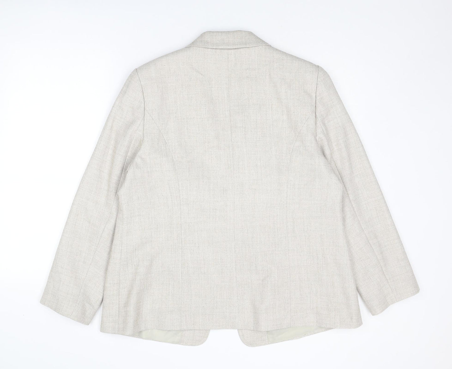 EWM Womens Beige Jacket Blazer Size 18 Hook & Eye