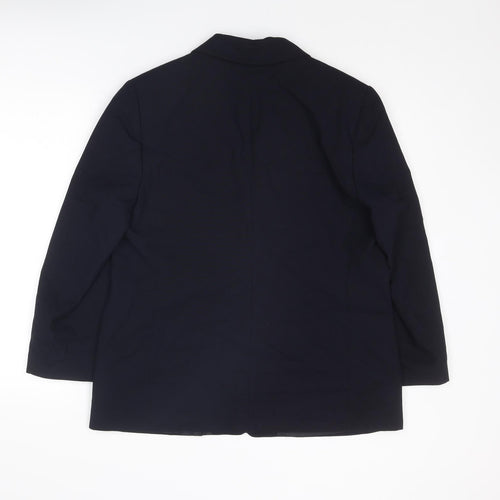 St Michael Womens Blue Polyester Jacket Suit Jacket Size 16