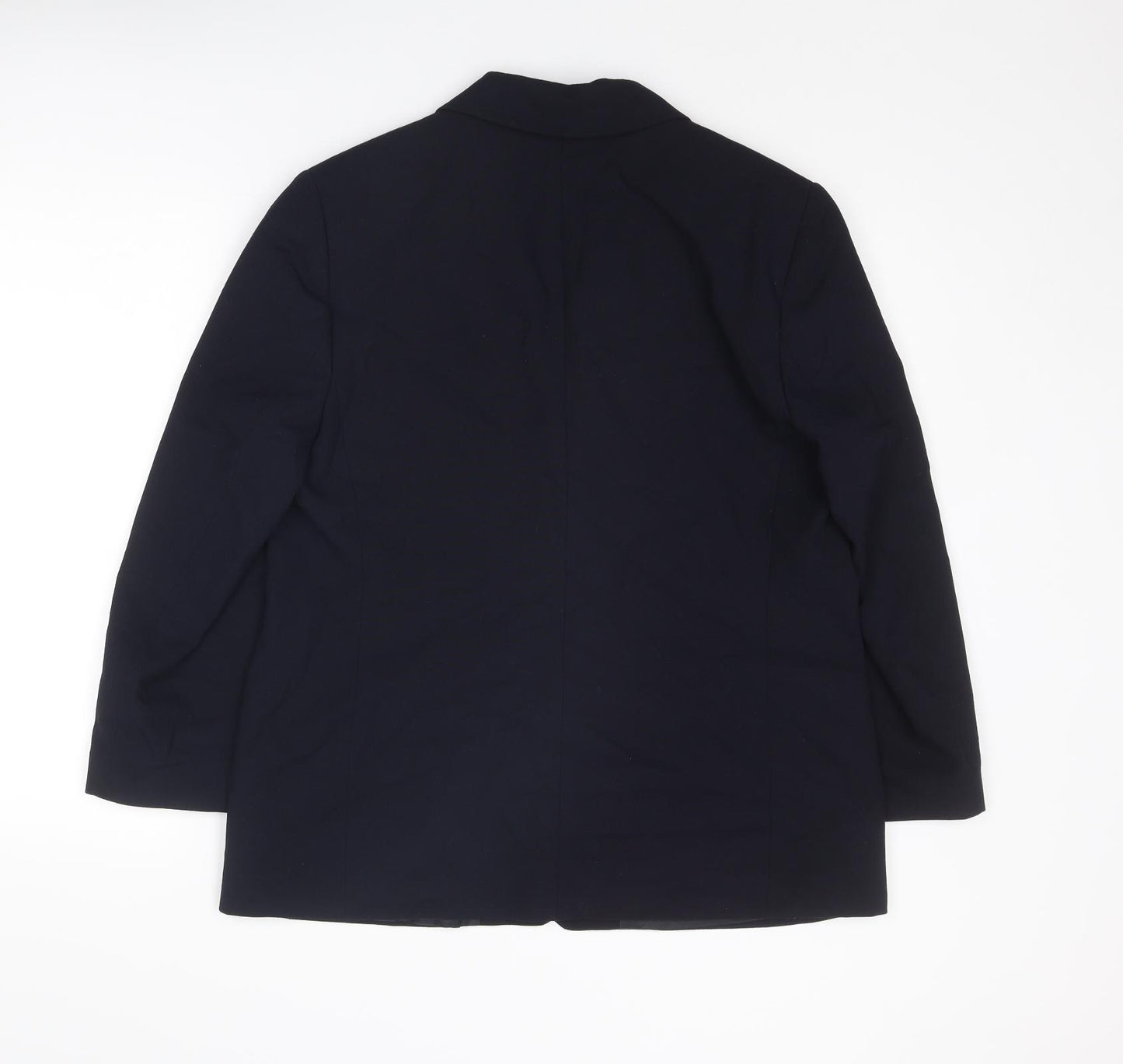 St Michael Womens Blue Polyester Jacket Suit Jacket Size 16