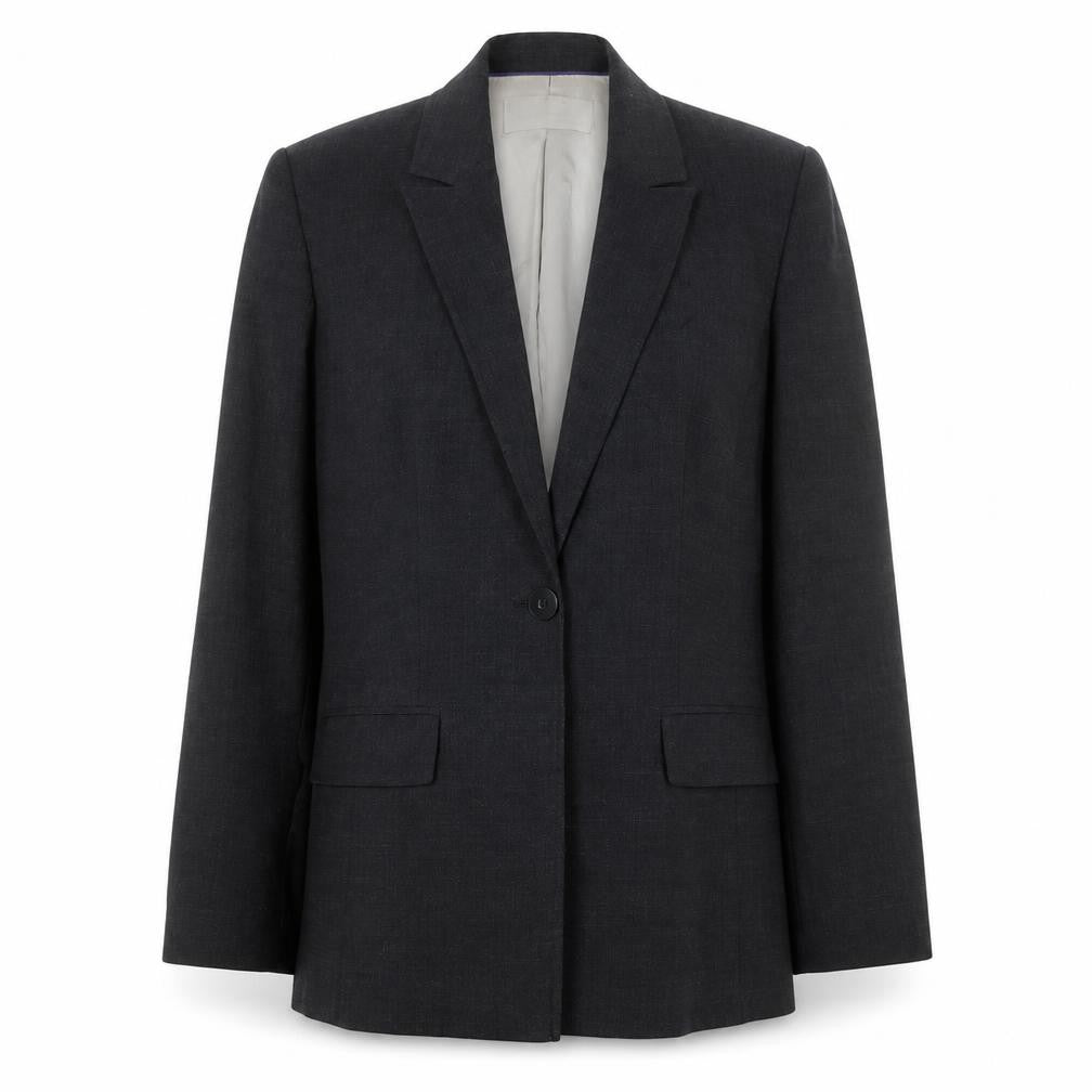 Front view of AMARANTO women’s grey wool jacket suit jacket, size UK 12