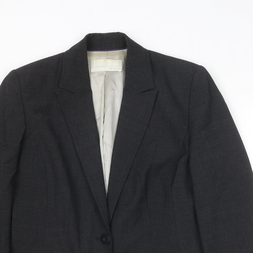 AMARANTO Womens Grey Wool Jacket Suit Jacket Size 12