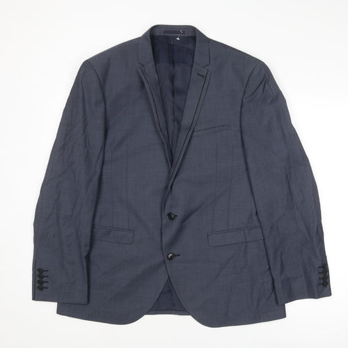 Marks and Spencer Mens Blue Wool Jacket Suit Jacket Size 42 Regular