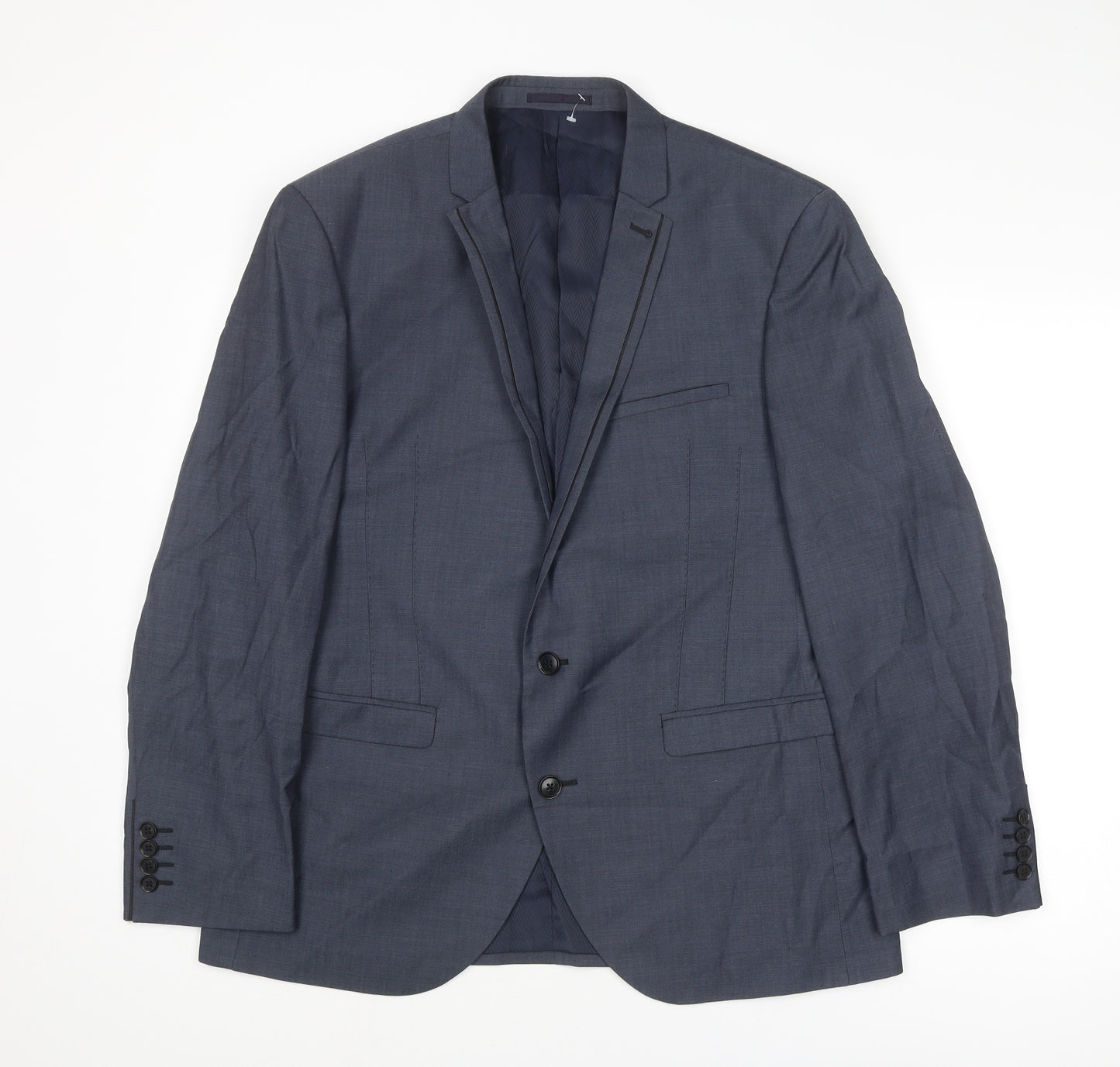 Marks and Spencer Mens Blue Wool Jacket Suit Jacket Size 42 Regular
